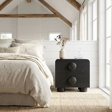 2-Drawer Nightstand with Modern Design and Sturdy Construction