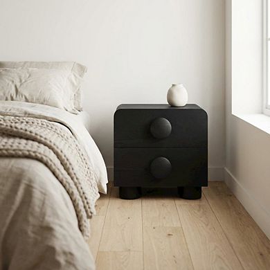 2-Drawer Nightstand with Modern Design and Sturdy Construction