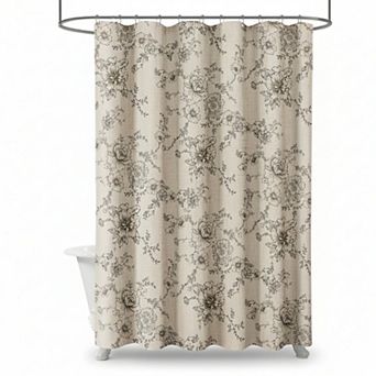 Farmhouse Floral Vintage Shower Curtain Linen Spring Pattern