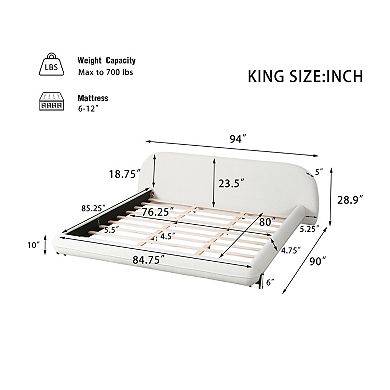 Dani Modern Boucle Upholstered Platform Bed with Steel Legs by Christopher Knight Home