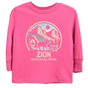 Zion National Park Two-Toned Circle - Youth Long Sleeve Graphic T-Shirt