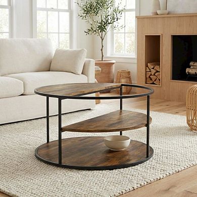 Round Coffee Table with Steel Frame