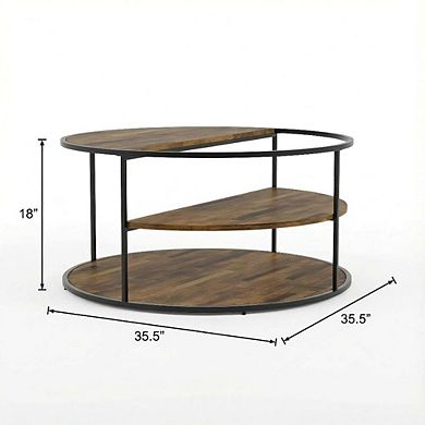 Round Coffee Table with Steel Frame