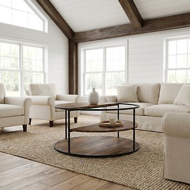 Round Coffee Table with Steel Frame