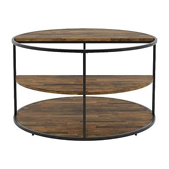 Round Coffee Table with Steel Frame