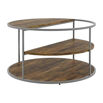 Round Coffee Table with Steel Frame