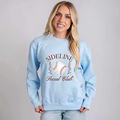 Baseball Sideline Social Club - Women's Lightweight Garment Dyed Sweatshirt