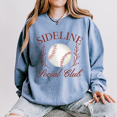 Baseball Sideline Social Club - Women's Lightweight Garment Dyed Sweatshirt