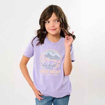 Great Smoky National Park Two-Toned Circle - Youth Short Sleeve Graphic T-Shirt