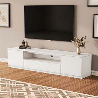 78.7"W Media Console up to 75" TV, Modern Wood Entertainment Center, TV Stand with Storage for Home