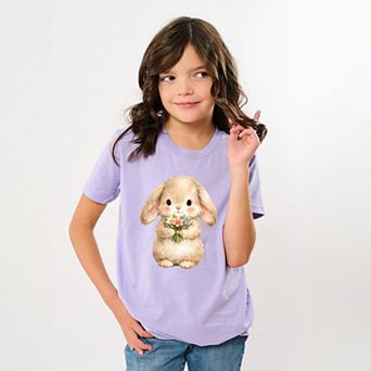 Easter Bunny Watercolor - Youth Short Sleeve Graphic T-Shirt