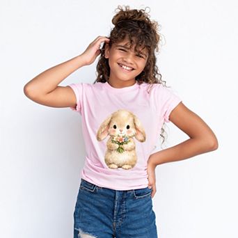 Easter Bunny Watercolor - Youth Short Sleeve Graphic T-Shirt