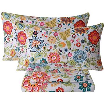 Queen Sheet Set Ultra Soft Breathable Silky Flower Bed Sheets Deep Pocket 4 pc Queen Size Floral