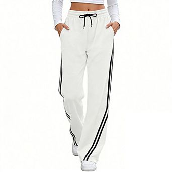 Women's Relaxed Fit Wide Leg Pants with Drawstring Waist Casual Straight Cut Sweatpants