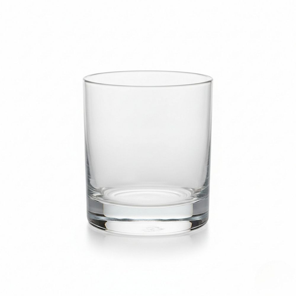 Heavy Base Rocks Glass Set of 12 Simple Lines for Whiskey Cocktails
