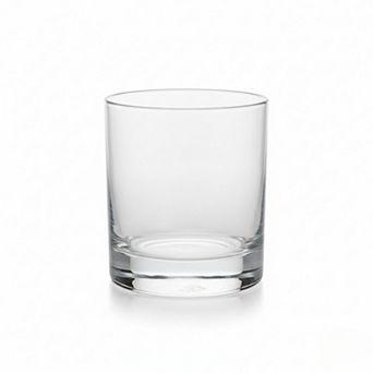 Heavy Base Rocks Glass Set of 12 Simple Lines for Whiskey Cocktails