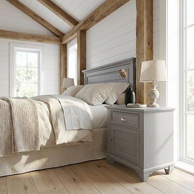 Wood Nightstand with Single Drawer and Modern Design