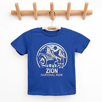 Zion National Park Two-Toned Circle - Youth Short Sleeve Graphic T-Shirt