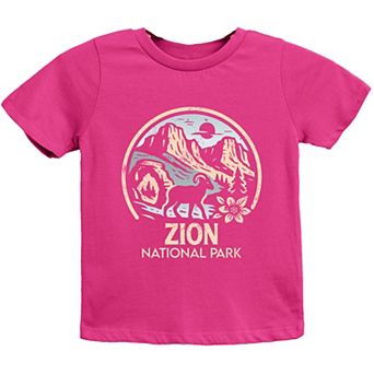 Zion National Park Two-Toned Circle - Youth Short Sleeve Graphic T-Shirt