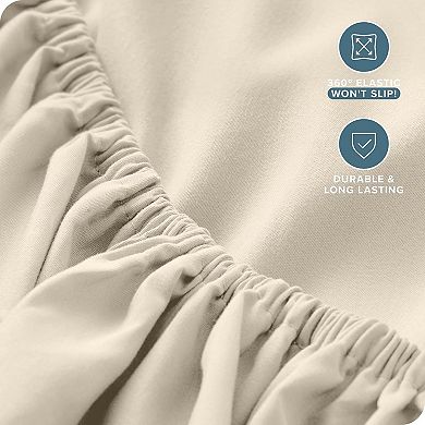 Queen Fitted Sheet - Extra Deep Pocket Fitted Sheet - Premium 1800 Microfiber (11" to 22" Pocket)