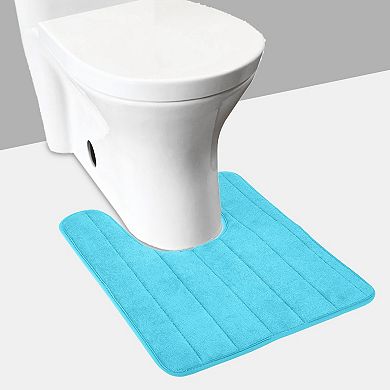 U-Shaped Non-Slip Toilet Mat Absorbent Velvet Bathroom Rug