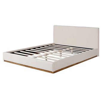 Amelia Minimalist Modern Design Upholstered Bed - Slat Support System by Christopher Knight Home
