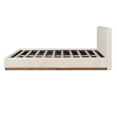 Amelia Minimalist Modern Design Upholstered Bed - Slat Support System by Christopher Knight Home