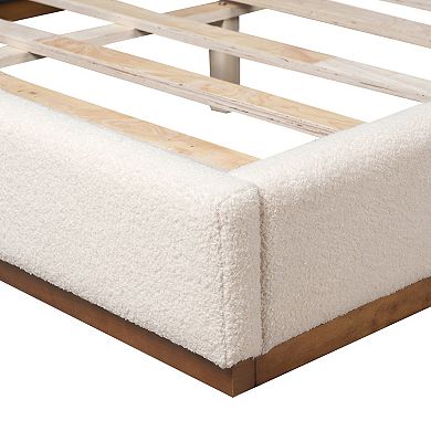 Amelia Minimalist Modern Design Upholstered Bed - Slat Support System by Christopher Knight Home