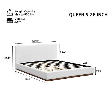 Amelia Minimalist Modern Design Upholstered Bed - Slat Support System by Christopher Knight Home