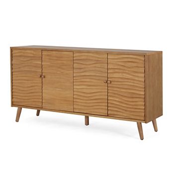 Contemporary Sideboard with Wavy Door Panels and Adjustable Shelving by Christopher Knight Home