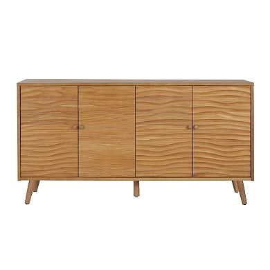Contemporary Sideboard with Wavy Door Panels and Adjustable Shelving by Christopher Knight Home