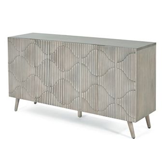Contemporary Sideboard with Wavy Door Panels and Adjustable Shelving by Christopher Knight Home