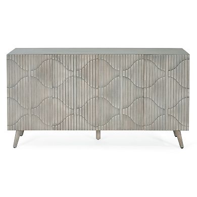 Contemporary Sideboard with Wavy Door Panels and Adjustable Shelving by Christopher Knight Home