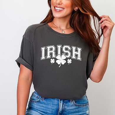 Irish Varsity Outline Arched - Women's Garment Dyed Graphic T-Shirt