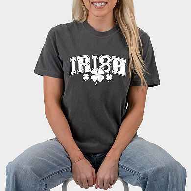Irish Varsity Outline Arched - Women's Garment Dyed Graphic T-Shirt