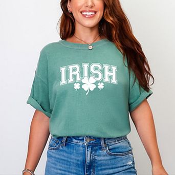 Irish Varsity Outline Arched - Women's Garment Dyed Graphic T-Shirt