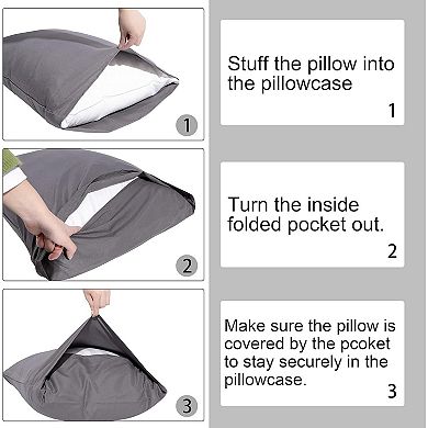 Queen Pillowcase Set - 4 Pack Brushed Microfiber 20x30 Pillowcases - Soft, Wrinkle-Free,20x30 Inches