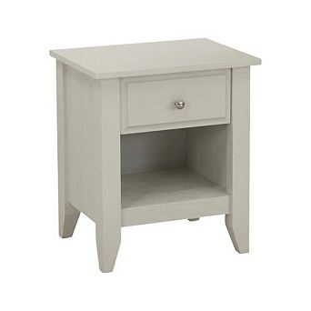 Wooden Night Stand with Single Drawer and Stable Design