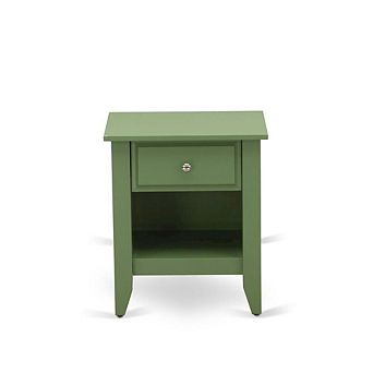 Wooden Night Stand with Single Drawer and Stable Design