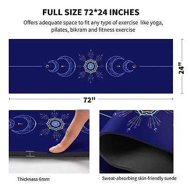 TPE Yoga Mat 6mm Extra Thick Non-Slip 72"x24" with Carrying Bag for Pilates Floor Workout