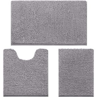 Ultra Soft Bathroom Rug Set Non Slip and Absorbent Chenille