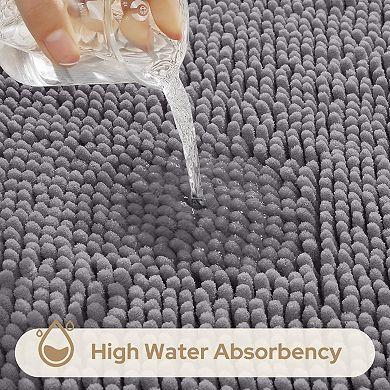 Ultra Soft Bathroom Rug Set Non Slip and Absorbent Chenille