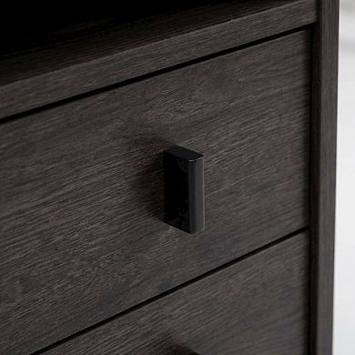 Wood and Metal Nightstand with Drawer Storage for Bedroom