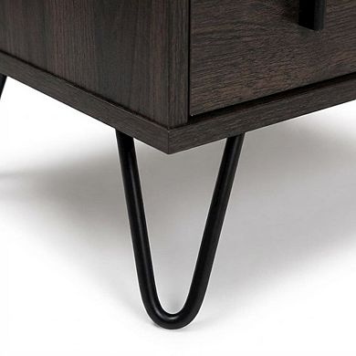 Wood and Metal Nightstand with Drawer Storage for Bedroom