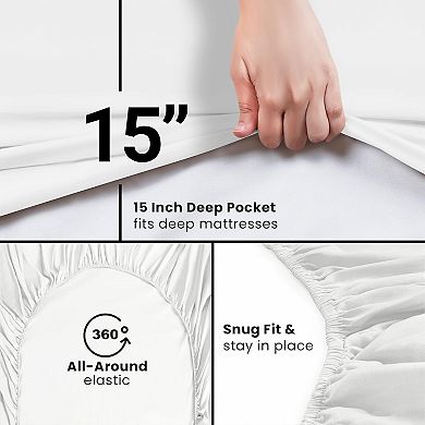 Queen Fitted Sheet - Bottom Sheet - Deep Pocket - Soft Microfiber - Shrinkage -1 Fitted Sheet Only