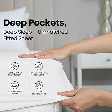 Queen Fitted Sheet - Bottom Sheet - Deep Pocket - Soft Microfiber - Shrinkage -1 Fitted Sheet Only