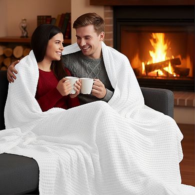 Cotton Waffle Blanket Soft Lightweight and Breathable for All Season