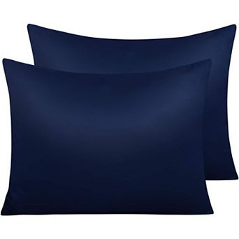 Zippered Satin Pillow Cases for Hair and Skin, Luxury Standard Hidden Zipper Set of 2, 20x26 Inches