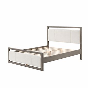 Aurora Boucle Upholstered Platform Bed-Underbed Storage-Silent Slats by Christopher Knight Home