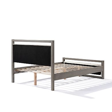Aurora Boucle Upholstered Platform Bed-Underbed Storage-Silent Slats by Christopher Knight Home
